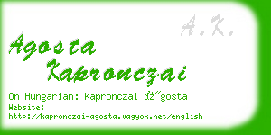 agosta kapronczai business card